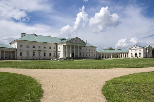 Kacina, historic empire style palace in cental region of the Czech republic, national property, spring greenery and sunlight