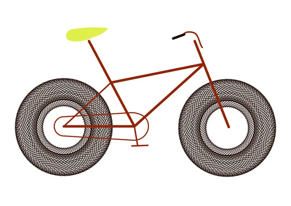 Mountain Bike Tuning Bicicletta Uomo Con Ruote Enormi Icona — Vettoriale Stock