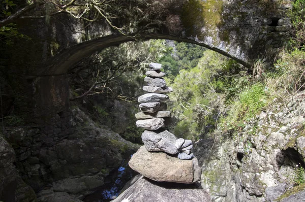 Stone Cairn Bridge Rabacal Madeira Island Portugal — Stock Photo, Image