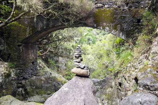 Stone Cairn Bridge Rabacal Madeira Island Portugal — Stock Photo, Image