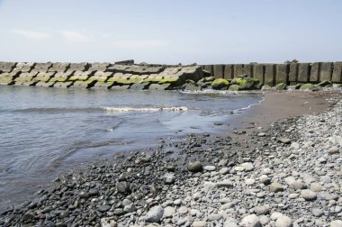 Beach Ponta de Sol Çakıl Plajı, Madeira Adası, Portekiz