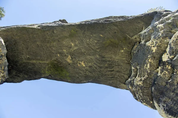 Pravcicka Brana Narrow Rock Formation Located Bohemian Switzerland Late Spring — Stock Photo, Image