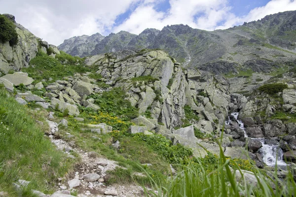 Cascada Skok Valle High Tatras Mlynska Dolina Montañas Salvajes Eslovaquia —  Fotos de Stock