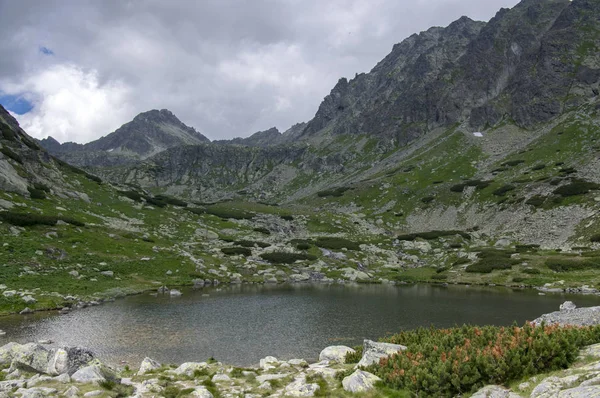 氷堆石遮ぎられた湖 Popradske プレソ 素晴らしい自然 高タトラ山脈 スロバキア — ストック写真