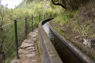 Levada 25 das fontes, iz, Rabacal, Madeira Adası, Portekiz hiking turistik