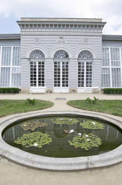 Antiguo Invernadero Clasicista Histórico Los Jardines Del Castillo Ciudad Telc —  Fotos de Stock