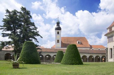 Telc chateau, 25 Haziran 2016, kale bahçeleri, Rönesans Kalesi