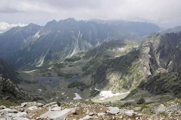 Szlak Turystyczny Górze Rysy Aeria Zobacz Góry Tarn Duża Żaba — Zdjęcie stockowe