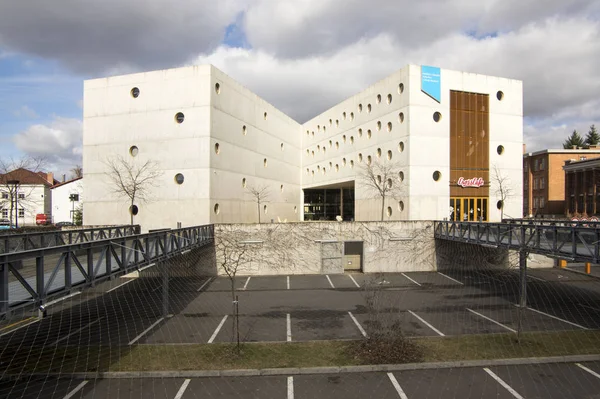 Février 2017 Bibliothèque Recherche Extraordinaire Bâtiment Béton Avec Des Fenêtres — Photo