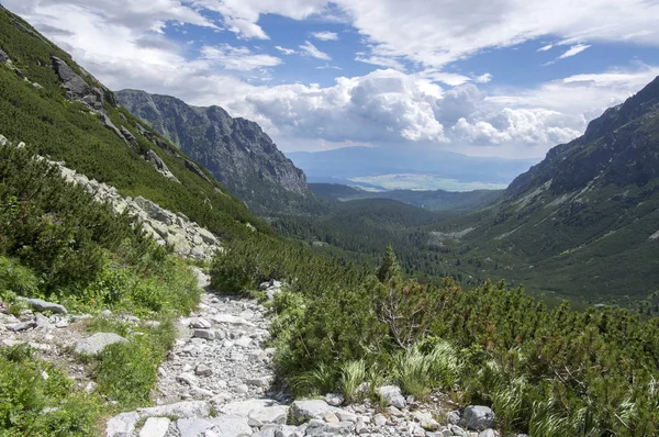 Mengusovska Dolina Important Hiking Trail Hight Mount Rysy High Tatra — Stock Photo, Image