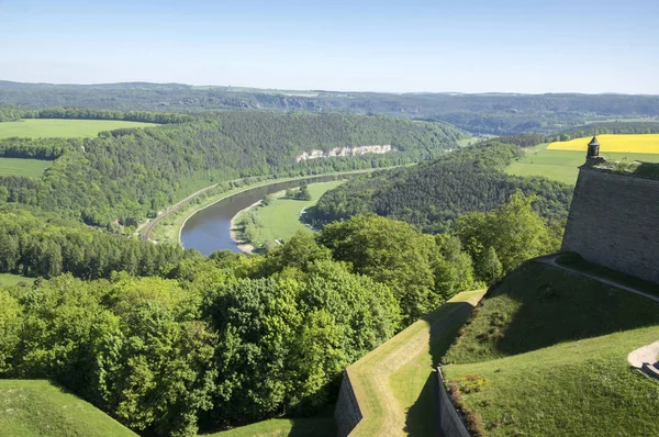 Konigstein Fortress Also Called Saxon Bastille Hilltop Historical Fortress Dresden — Stock Photo, Image