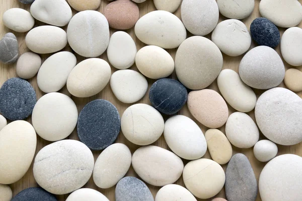 Group White Light Dark Gray Pebbles One Layer Simple Stones — Stock Photo, Image