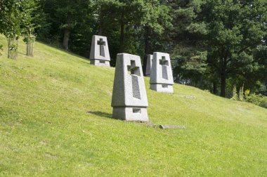 23 Haziran 2016 - Lezaky anıt, köyün tamamen tarafından yerle bir oldu Nazi kuvvetleri 1942 yılında Reich koruyucu Reinhard Heydrich'ın suikast için misilleme olarak
