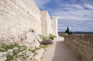 St. Michael'ın kale üzerinden Sibenik, Hırvatistan, havadan görünümü
