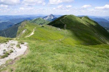 Dağlar ve mavi gökyüzü ile Highlands manzara, mala Fatra, Slovakya