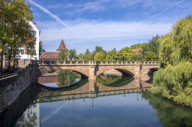Nürnberg / Almanya - 17 Eylül 2018: Maxbrucke, Nürnberg'in en güzel parçalarından biri