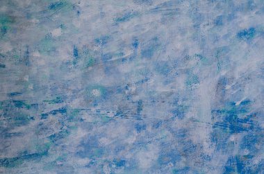 Arka plan mavi, beyaz, açık yeşil boyalı. (karışık renkli)