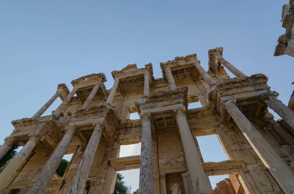 Ephesus Efes Sitio Arqueológico Turquía Agosto 2018 Biblioteca Celsus Fachada —  Fotos de Stock