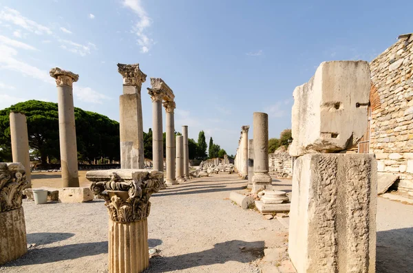 Ruiny Starożytnego Miasta Efez Starożytne Greckie Miasto Turcji Piękny Letni — Zdjęcie stockowe