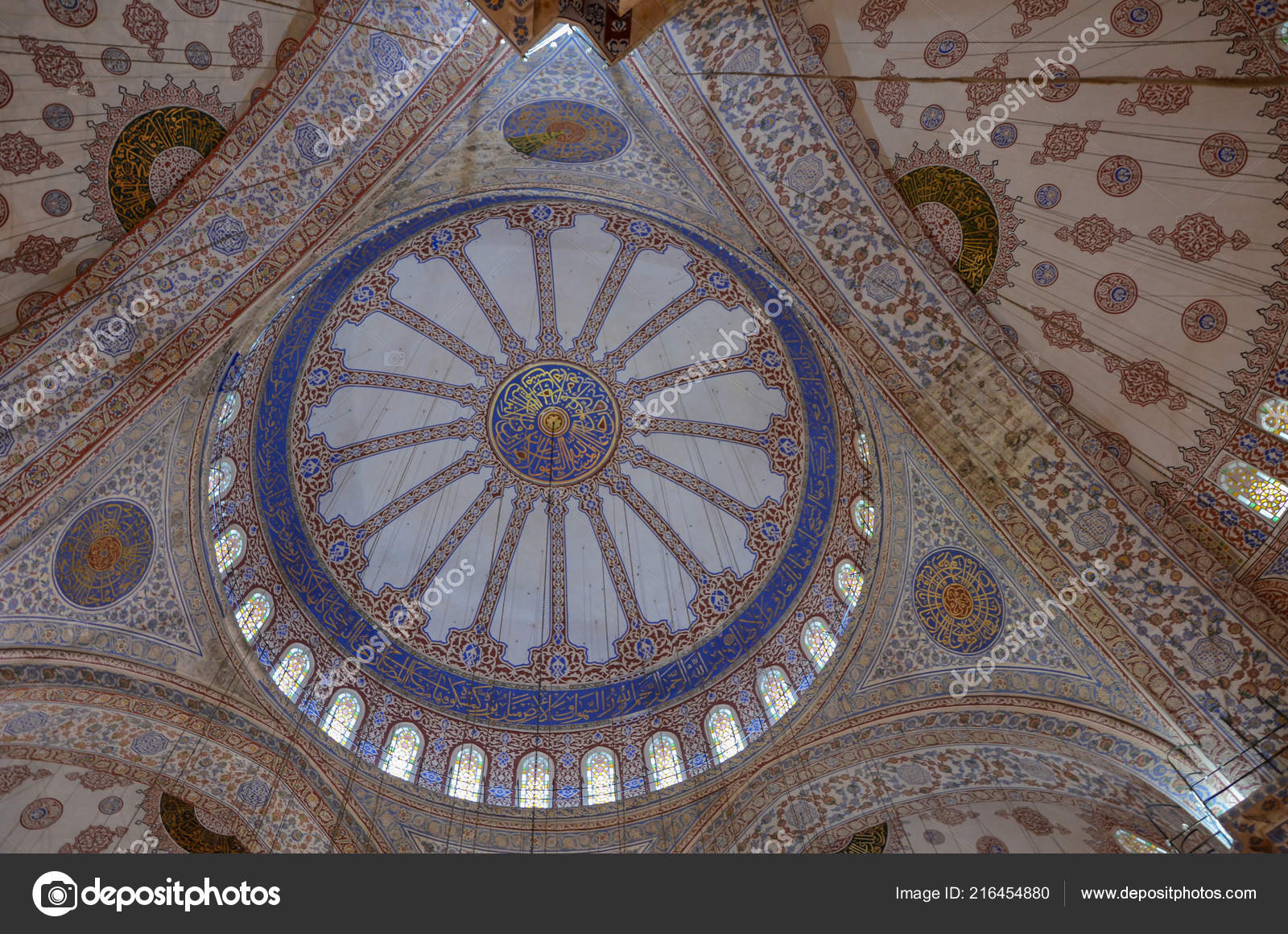 Interior Sultanahmet Mosque Blue Mosque Istanbul Turkey