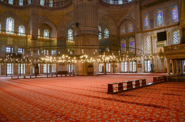 Interior Mezquita Sultanahmet Mezquita Azul Estambul Turquía —  Fotos de Stock