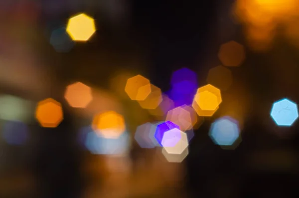 Fondo Abstracto Colorido Iluminado Luces Borrosas Desenfocadas Ciudad — Foto de Stock