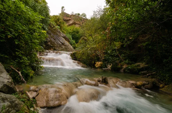 Cascada Pequeña Cascada Bosque —  Fotos de Stock