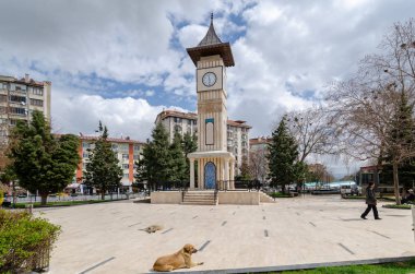 Kütahya / Türkiye-08 Nisan 2019:Kütahya Saat Kulesi 
