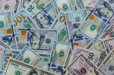 Çeşitli Amerikan banknotlar closeup