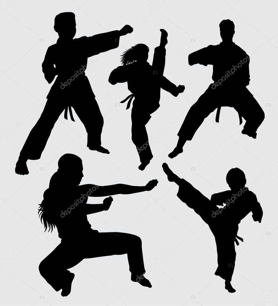 Sport championship silhouette martial art male and female good use for symbol, logo, web icon, mascot, sign, or any design you want.