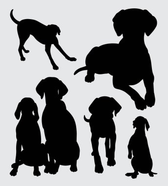 Köpek memeli hayvan siluet simge, logo, web simgesi, maskot, oyun öğeleri, maskot, işaret, etiket tasarım veya istediğiniz herhangi bir tasarım için. Kullanımı kolay.