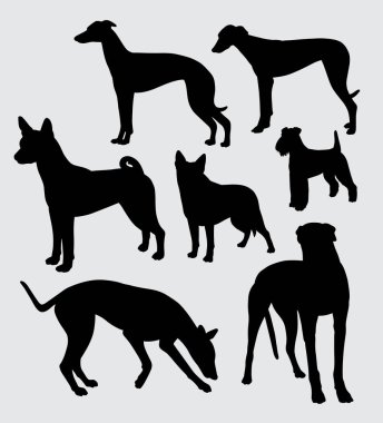 Köpek memeli hayvan siluet simge, logo, web simgesi, maskot, oyun öğeleri, maskot, işaret, etiket tasarım veya istediğiniz herhangi bir tasarım için. Kullanımı kolay.