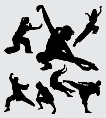 Kung-fu dövüş sanat siluet 