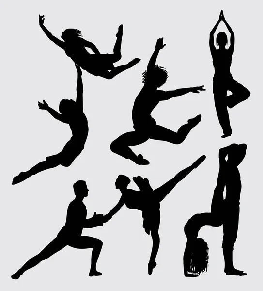 Balerină Siluetă Sport Yoga Utilizare Bună Pentru Simbol Logo Pictogramă — Vector de stoc