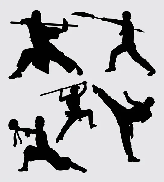 Martial Art Silhouette Good Use Symbol Logo Web Icon Mascot — Stock Vector