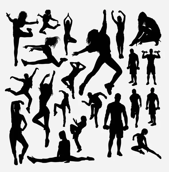 Sport Silhouet Goed Gebruik Voor Symbool Logo Web Pictogram Mascot — Stockvector