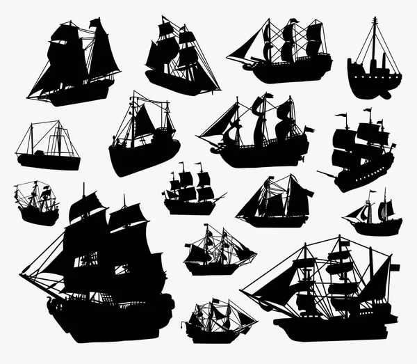 Schip Boot Silhouet Goed Gebruik Voor Symbool Logo Web Pictogram — Stockvector