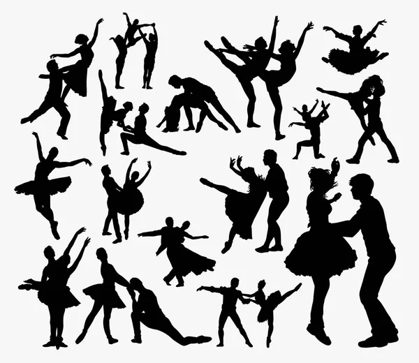 Ballet Casal Dança Silhueta Bom Uso Para Símbolo Logotipo Ícone — Vetor de Stock