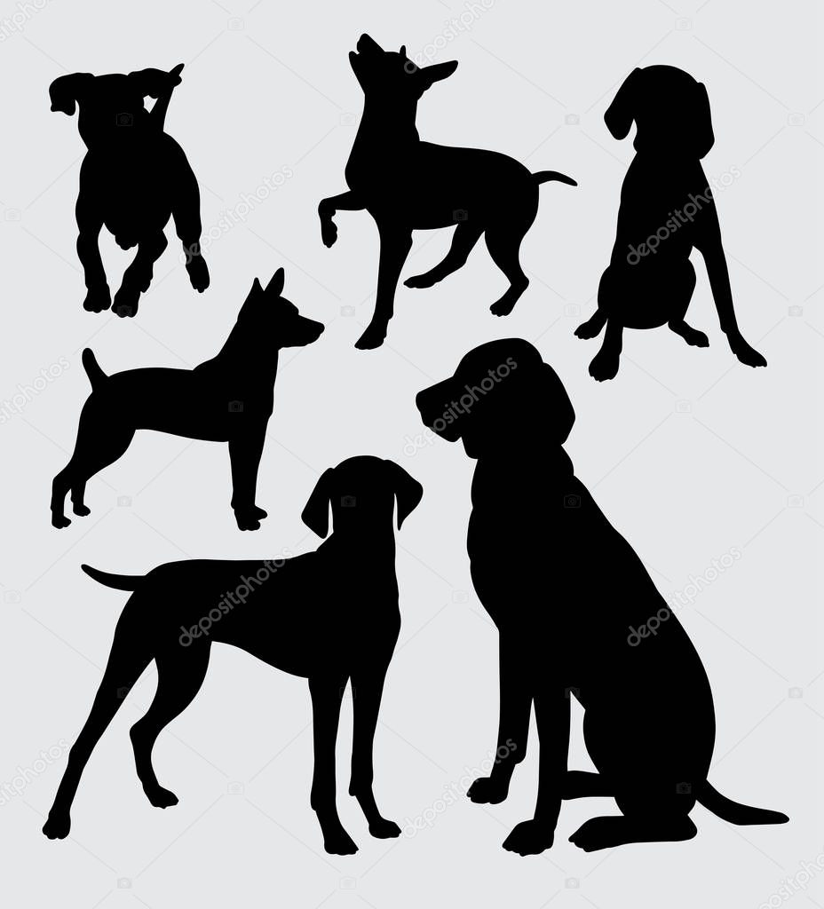 Pet dog animal silhouette good use for symbol, logo, web icon, mascot, sign, or any design you want.