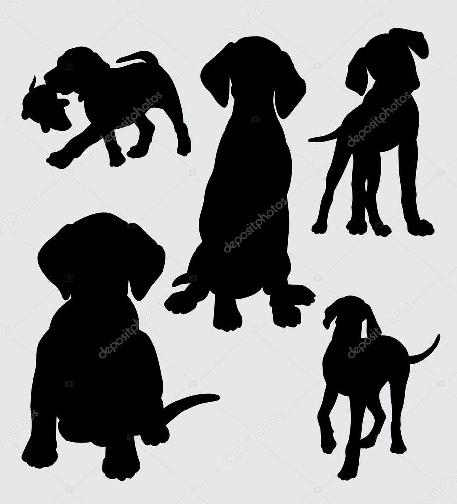 Dog mammal animal silhouette for symbol, logo, web icon, mascot, game elements, mascot, sign, sticker design, or any design you want. Easy to use.