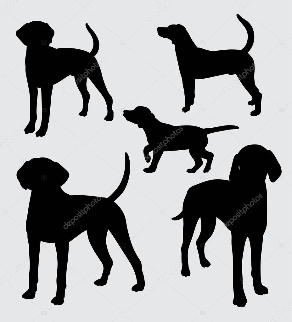 Dog mammal animal silhouette for symbol, logo, web icon, mascot, game elements, mascot, sign, sticker design, or any design you want. Easy to use.