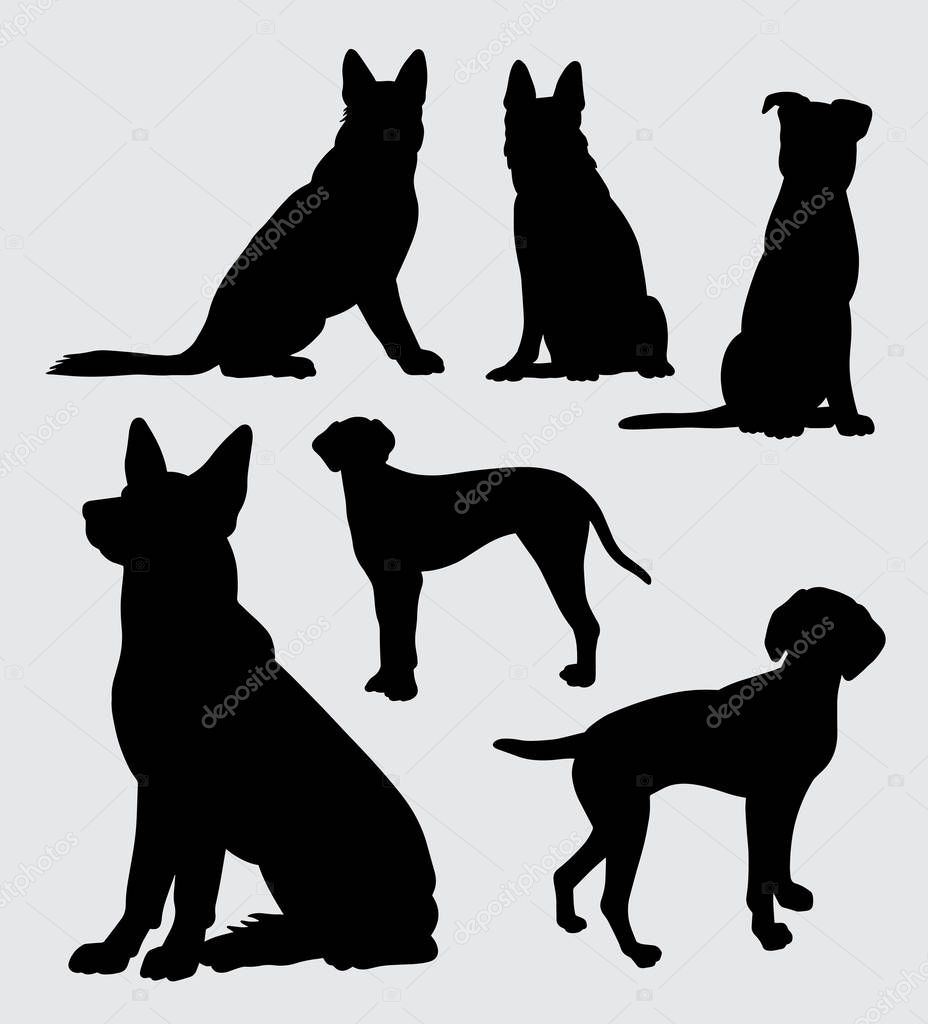 German shepherd and dalmatian dog silhouette.