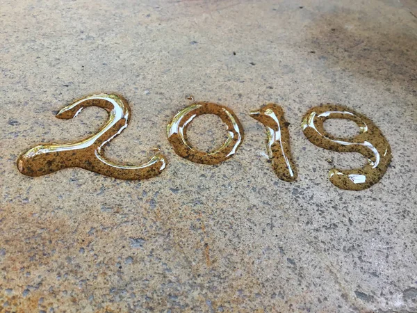 2019 spontaneous water handwriting calligraphy. Artistic and natural photo good use for any design you want.