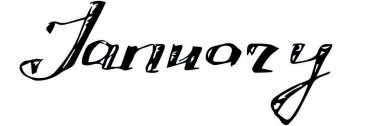 handlettering ocak, bir yıl İngilizce harf