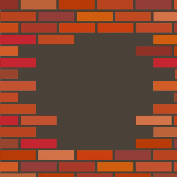 구멍벡터 빨간 벽돌 벽. 페이딩 결함이있는 집을 짓기위한 깨진 벽그림 — 스톡 벡터