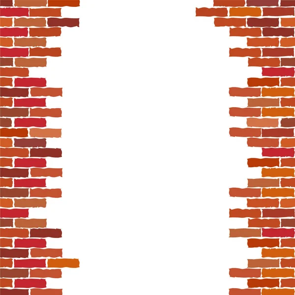 White hole in a Broken brick wall a vector background — Stock Vector