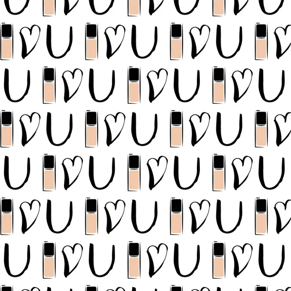 Vector nude and black fashion seamless pattern