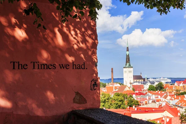 Tallinn Estonia Vista Sobre Casco Antiguo Tallin Mar Báltico Desde — Foto de Stock