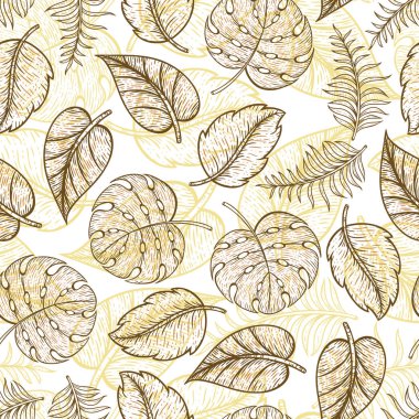 Güzel Yaprak Çizgisi Kusursuz Desen