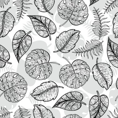 Güzel Yaprak Çizgisi Kusursuz Desen